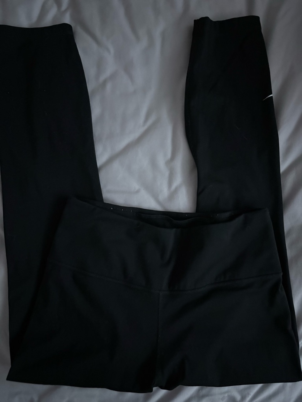 Nike Black Dri-FIT Full-Length Leggings with Subtle White Logo